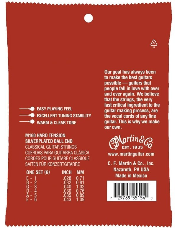 سیم گیتار کلاسیک مارتین مدل M260